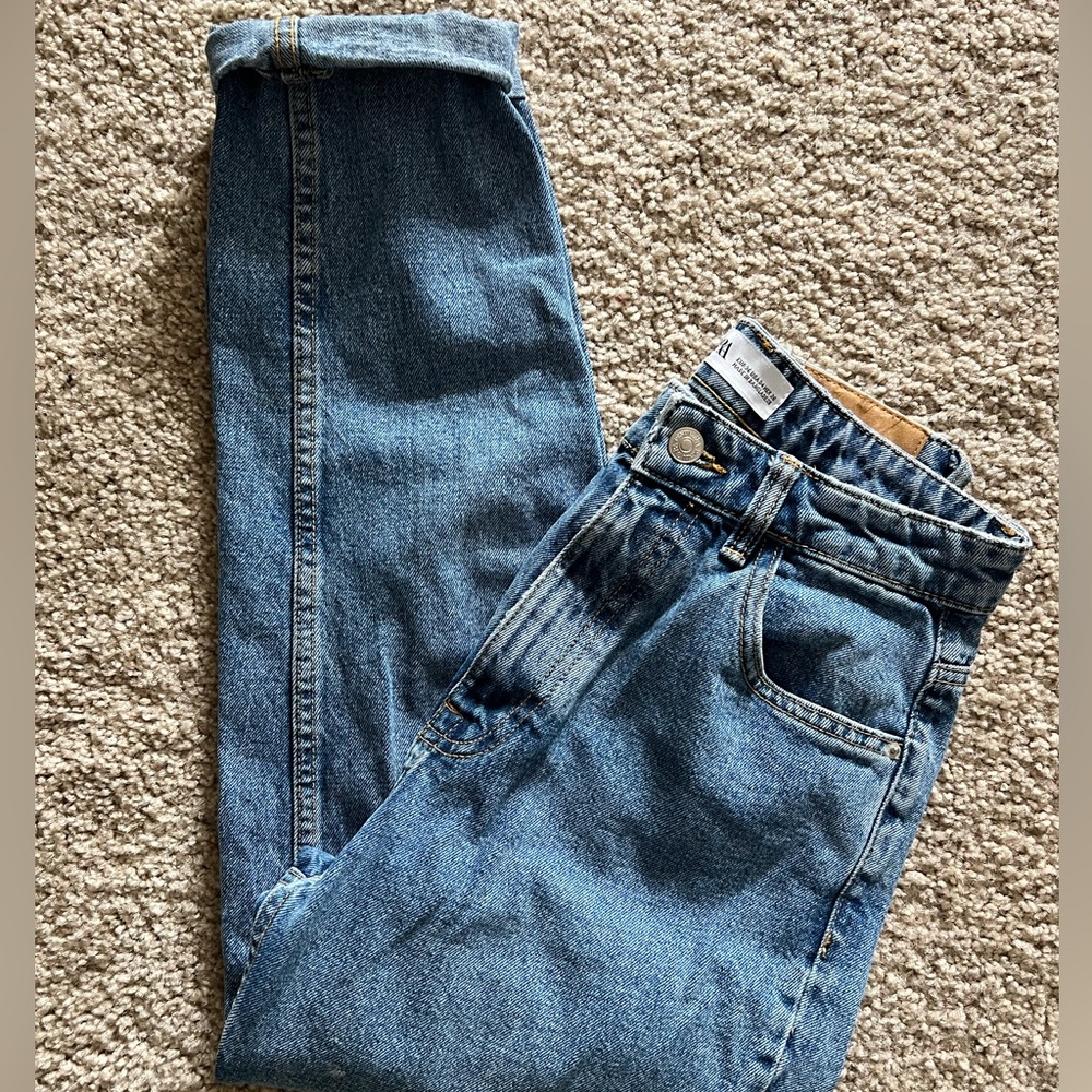 Zara straight leg denim jeans